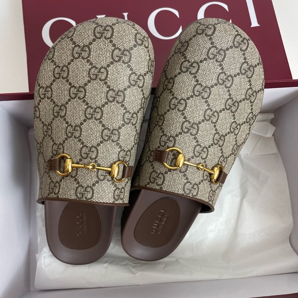 Gucci Canvas Horsebit Slippers - Picture 1 of 7